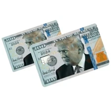 2PCS President Donald Trump MAGA US Dollar Credit Debit Card Skin Sticker Cover