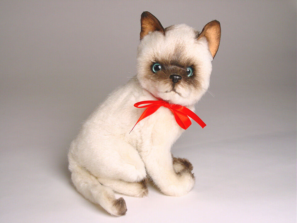 Siamese Kitten by Piutre, Hand Made in Italy, Plush Stuffed Animal