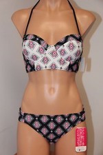 NWT Hula Honey Swimsuit Bikini 2 piece set Sz S M Push-up Strap