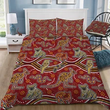 Aboriginal Dreamtime Print Doona / Duvet Cover and 2 Pillow Slips