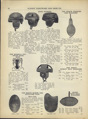 1910s PAPER AD Head Harness Helmet Elbow Shoulder Pads Football Official Varsity