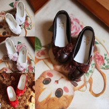 1/3SD BJD Ball Jointed Doll Shoes Dreamy Lace Bow Deco Low Heels Multi-colors
