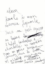 Serge GAINSBOURG - Rare Signed Autograph Letter. Charlotte for ever et le 5 bis