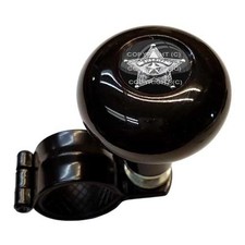 Black Steering Wheel Suicide Spinner Power Handle Knob Car Truck Sheriff Badge Black Steering Wheel Suicide Spinner Power Handle Knob Car Truck Sheriff Badge