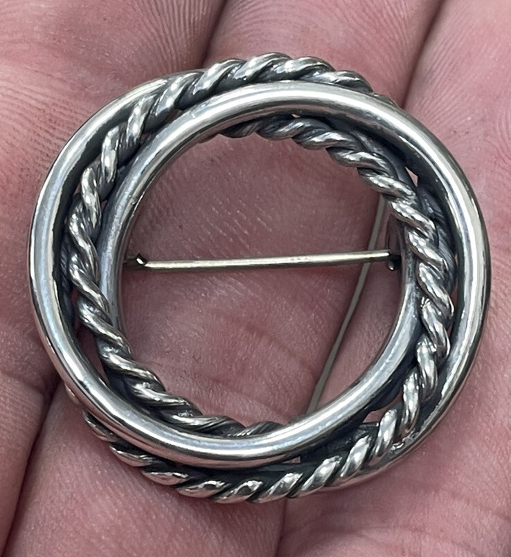 Vintage Mexico EAB Solid Sterling Silver Circle P… - image 6