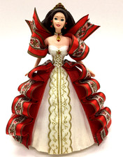 Hallmark Keepsake 1997 Holiday Barbie Christmas Ornament Red Gown Ribbon