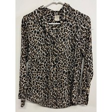 J.Crew The Perfect Shirt Leopard Print Cotton Button Down Blouse 48474 Brown 2