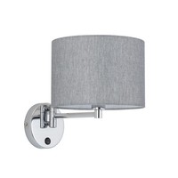 Wandlampe Schalter Stoff Grau Blendarm BüRo E14 B:24 Cm Wandleuchte Wohnzimmer