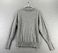 Magaschoni M Gray 100 Cashmere Mock Neck Long Sleeve Pullover Sweater