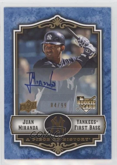 2009 Upper Deck A Piece of History Blue /99 Juan Miranda #127 Rookie Auto RC