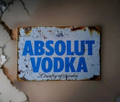 Blech- Metallschild- ***ABSOLUT WODKA ***- 20 x 30 cm - NEU!! 