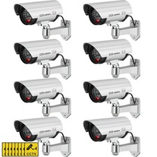 8 Pcs Fake Camera Realistic Dummy Security Camera Plastic Fake Video CCTV Sur...