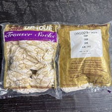 Lot of 2 Packages SILKIES Opaque Trouser Socks CREAM Ribbed 4 Pair New