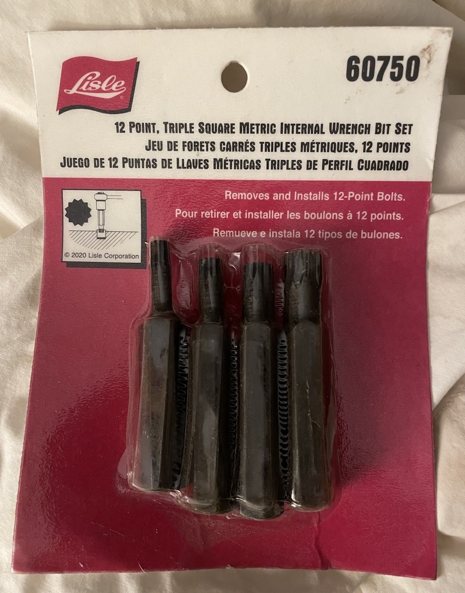 Lisle 60750 Dreifach-Vierkant-Bits Set – Für Zylinderkopfschrauben & Bremsen | 6, 8, 10, 12 Mm