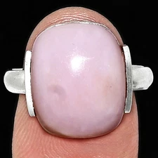 Natural Pink Opal - Australia 925 Sterling Silver Ring s.9 Jewelry R-1173