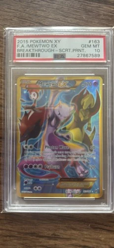 Pokemon Mewtwo EX 163/162 Full Art Secret 2015 XY Breakthrough PSA 10