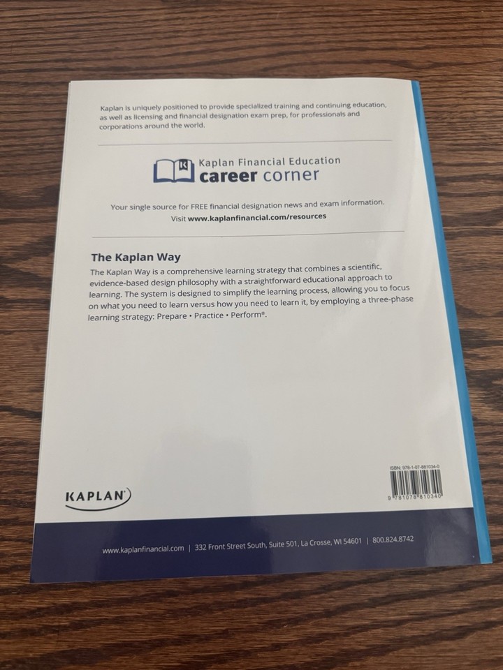 Kaplan Series 6 Securities License Exam Manual 2nd Edition PB Financial ...