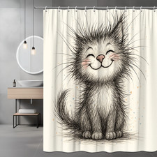 Cute Cat Shower Curtain for Kids - Fun and Whimsical Design