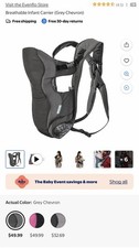 Evenflo Breathable Baby Carrier - Grey Color