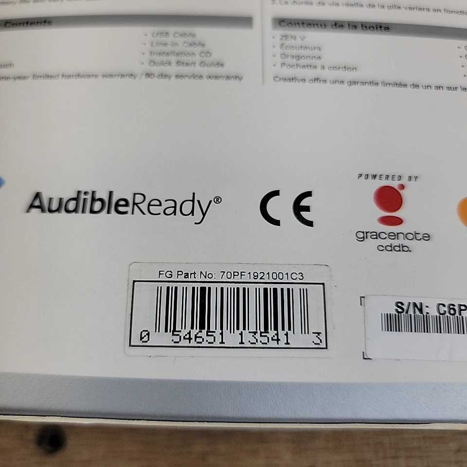 Creative Zen V 1GB Color Blanco Y Naranja - Nuevo Precintado En Caja ABIERTA Foto 4 de 4