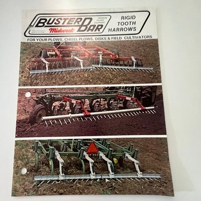 Buster Bar Midwest Tillage Equipment Harrows Vintage Farming Leaflet SM39