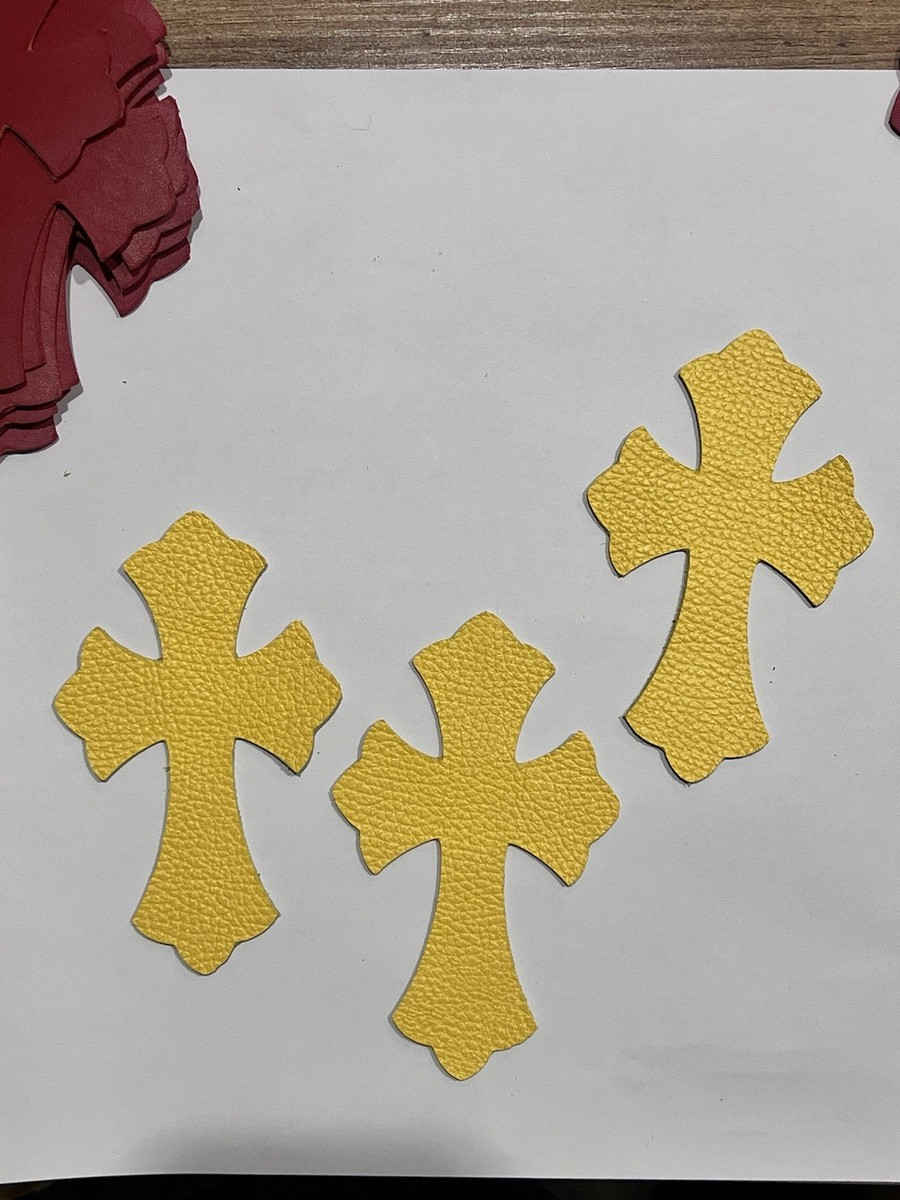 CHROME CROSS クロムクロス IVORY Lサイズ 10 Assorted CH Chrome hearts Crosses 4'inch CH leather cross | eBay