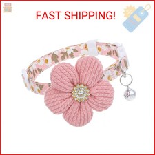 Cat Collars Breakaway Cat Collar with Bells, Rhinestone Flower Kitten Collars wi