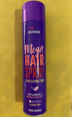 Aussie Mega Hair Spray 24 Hr Flex Hold 17 oz w/ Australian Jojoba Oil & Sea Kelp