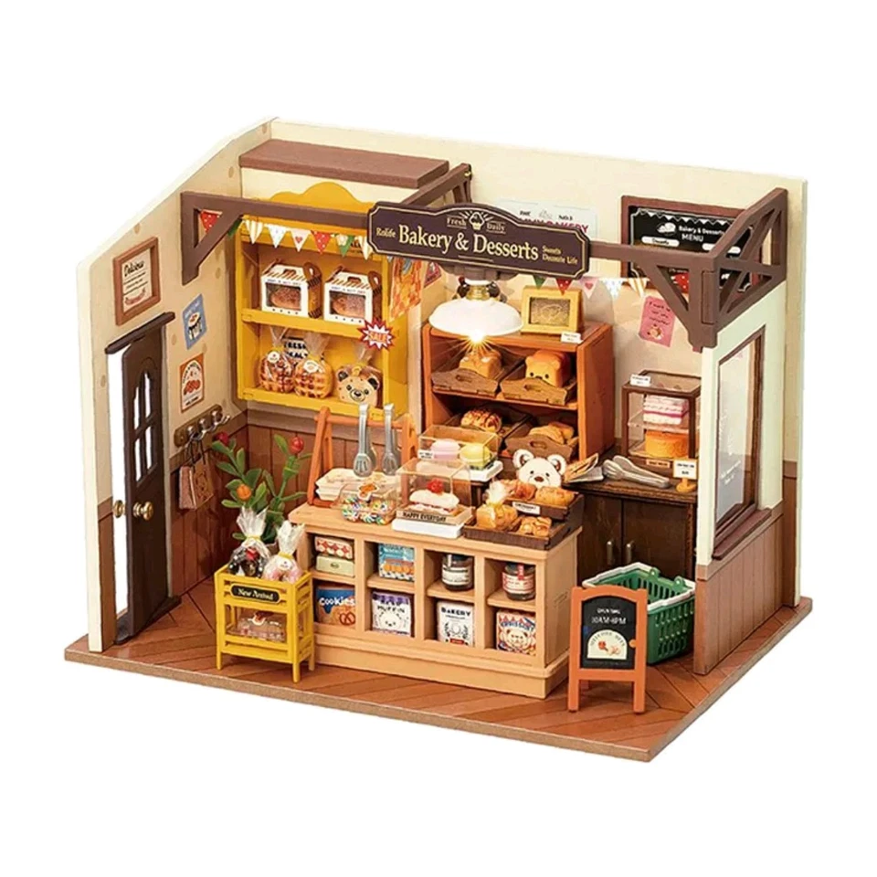 Robotime Rolife Becka's Baking House 3D Puzzle DIY Miniature Dollhouse Kit... - Immagine 4 di 4