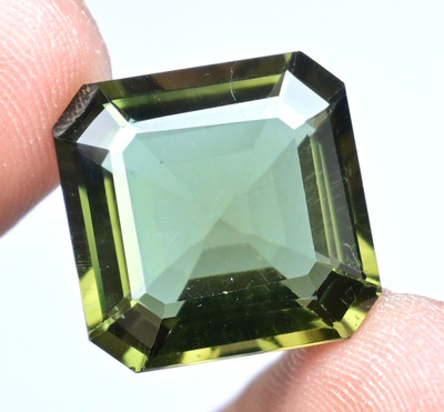 Natural Green Yellowish Hiddenite 20.50 Ct Asscher Certified Stunning Gemstone