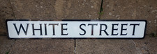 Genuine Old  Retired  Aluminium Road Nameplate  WHITE STREET  industrial Vintage