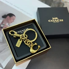Coach Signature Bag Charm Keychain Bag Accessory Multi-Functional