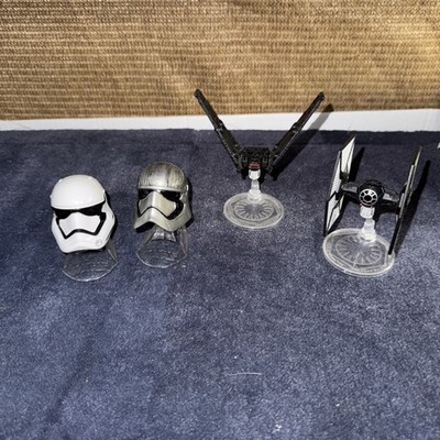 2 Hasbro Star Wars Titanium Black Series Helmets 2 HotWheels First O Starships
