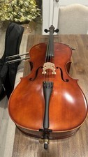Acoustic Cello Brown Polished 4 Strings Ebony Pegs Bow Soft Case Endpin Bridge
