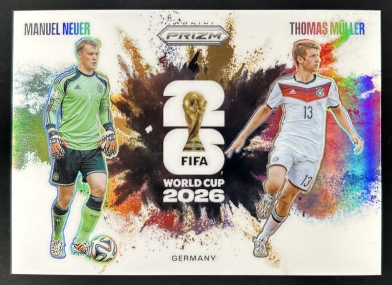 2026 Panini Prizm World Cup Manuel Neuer Thomas Muller Color Blast Duals SSP #14