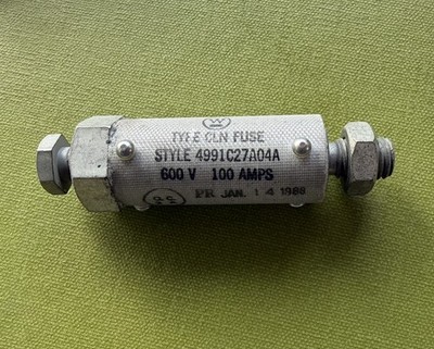 WESTINGHOUSE 4991C27A04A CAPACITOR FUSE, 600V 100A, TYPE CLN FUSE