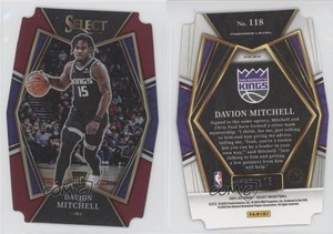 2021-22 Select Premier Level Maroon Prizm Die-Cut /175 Davion Mitchell Rookie RC
