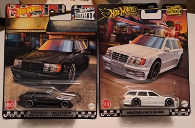Hot Wheels Boulevard Mercedes-Benz AMG E36 Estate schwarz und weiß