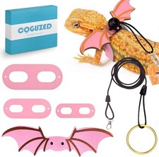 CoguZed Bearded Dragon Leash and Harness Set, Adjustable Lizard 3 Size, Pink