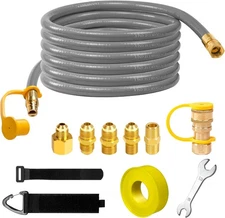 3/8" ID Natural Gas Hose, 24FT Low Pressure LPG Hose with Quick Connect, 
