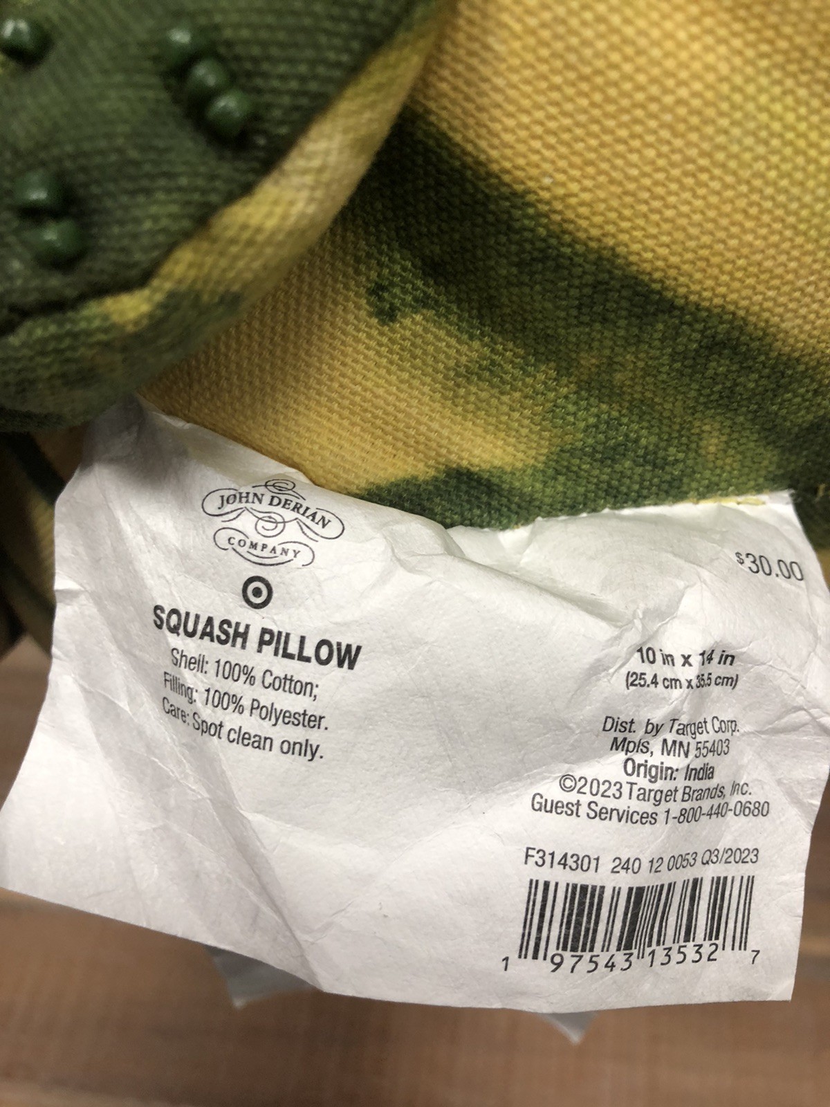 New John Derian Target 2023 Squash Decoration Pillow Fall Harvest Autumn w/ Tags