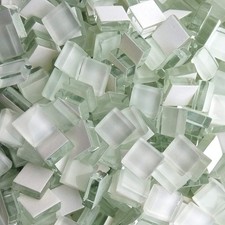 White Crystal Mosaic Tiles Squares Stained Glass for Crafts Supplies DIY Picture