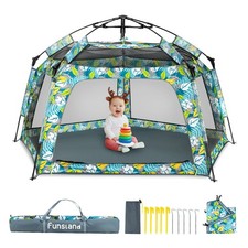 Baby Playpen Pop-up Tent - Outdoor  Indoor Play Tent for Beach with Canopy T...