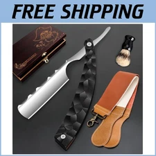 Professional Straight Blade Shaver - Ergonomic Razor Kit for Home and Salon Use