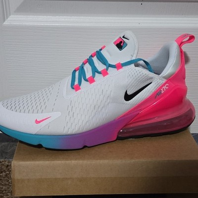 Nike Air Max 270 MLB City Connect Miami Marlins HQ8001-100 White Pink Blue Black