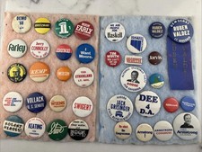 POLITICS US PINBACK BUTTONS 1960's-1980's 37pc MIXED LOT ELECTION CAMPAIGN