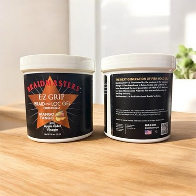Braidmasters E-Z Grip Braid and Loc Gel Firm Hold Mango Tango Cider Vinegar 2Jar