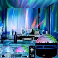 2 in 1 Northern Lights and Ocean Waves Projector with 14 Light Effects