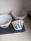 1940s Vintage Fire King Tulip Mixing/Nesting Bowls by Anchor Hocking - Set of 3