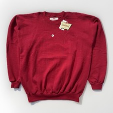 Vintage 1990s Levi Strauss  Co USA Made Red Crewneck Sweatshirt Large Deadstock